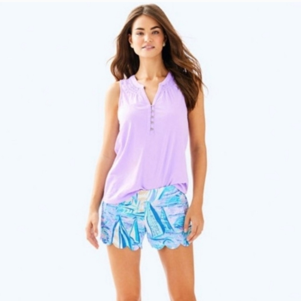 Lilly Pulitzer Dahlia Short in Light Lilac Verbena Aboat Time Size Small